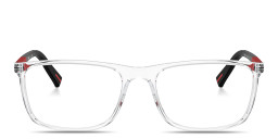 Shop PRADA Wide Rectangle Eyeglasses in Clear online.