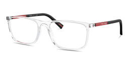 PRADA Wide Rectangle Eyeglasses in Clear – Product Photo 2