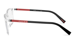 Shop PRADA Wide Rectangle Eyeglasses in Clear online.