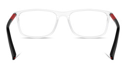 Shop PRADA Wide Rectangle Eyeglasses in Clear online.