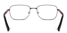 Shop Prada Linea Rossa Wide Square Eyeglasses in Gunmetal online.