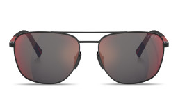 Prada Linea Rossa Round Sunglasses in Black/Dark Grey Blue Red – Product Photo 1