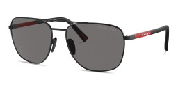 Prada Linea Rossa Round Sunglasses in Black – Product Photo 2