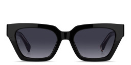 Shop Tommy Hilfiger TH Logo Irregular Sunglasses in Black online.