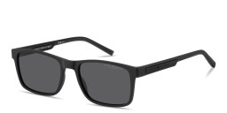 Shop Tommy Hilfiger Logo Lettering Rectangle Sunglasses in Black online.