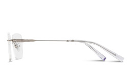 Shop TRICE Logo Rimless Rectangle Eyeglasses in Silver online.