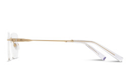 Shop TRICE Logo Rimless Rectangle Eyeglasses in Gold online.