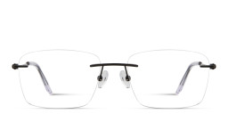 Shop TRICE Logo Rimless Rectangle Eyeglasses in Black online.