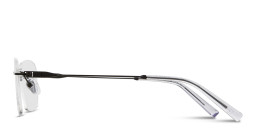 Shop TRICE Logo Rimless Rectangle Eyeglasses in Black online.