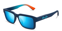 Shop Maui Jim Kahiko Unisex Rectangle Sunglasses in Dark Blue online.