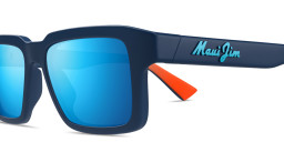 Shop Maui Jim Kahiko Unisex Rectangle Sunglasses in Dark Blue online.