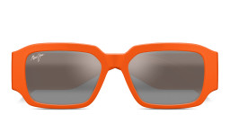 Shop Maui Jim Kupale Unisex Rectangle Sunglasses in Orange online.