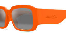 Shop Maui Jim Kupale Unisex Rectangle Sunglasses in Orange online.