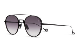 Shop Eyepetizer Build Unisex Round Sunglasses in Black online.