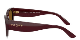 Shop Vogue Eyewear Logo Lettering Rectangle Sunglasses in Bordeaux online.