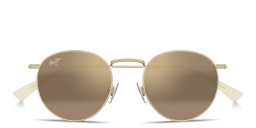 Shop Maui Jim Pūkaua Round Sunglasses in Gold online.