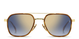 DAVID BECKHAM Talisman Aviator Sunglasses in Havana/Blue Gold – Product Photo 1