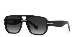 Shop Hugo Boss Aviator Sunglasses in Black online.