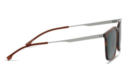 Shop Hugo Boss Logo-Engraved Square Sunglasses in Brown online.