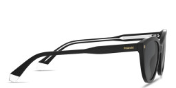 Shop Polaroid Logo Lettering Cat-Eye Sunglasses in Black online.
