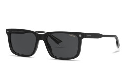 Polaroid Logo Lettering Rectangle Sunglasses in Black – Product Photo 2