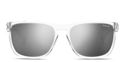 Polaroid Logo Lettering Unisex Rectangle Sunglasses in Clear – Product Photo 1