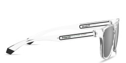 Polaroid Logo Lettering Unisex Rectangle Sunglasses in Clear – Product Photo 3