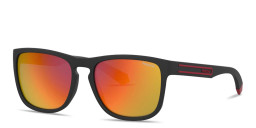 Polaroid Logo Lettering Unisex Rectangle Sunglasses in Black – Product Photo 2