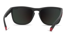 Polaroid Logo Lettering Unisex Rectangle Sunglasses in Black – Product Photo 4