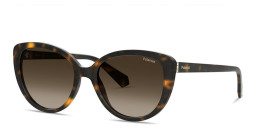 Shop Polaroid Rhinestone-Embellished Cat-Eye Sunglasses in Havana online.