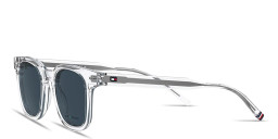 نظارات شمسية مربّعة بشعار العَلَم من تومي هيلفيغر بلون شفاف - صورة المنتج 2