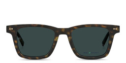 Shop Tommy Hilfiger Flag Logo Rectangle Sunglasses in Havana online.