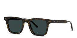 Shop Tommy Hilfiger Flag Logo Rectangle Sunglasses in Havana online.