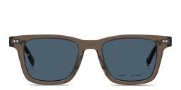 Shop Tommy Hilfiger Flag Logo Rectangle Sunglasses in Brown online.