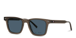Shop Tommy Hilfiger Flag Logo Rectangle Sunglasses in Brown online.