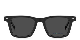 Shop Tommy Hilfiger Flag Logo Rectangle Sunglasses in Black online.