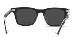 Shop Tommy Hilfiger Flag Logo Rectangle Sunglasses in Black online.