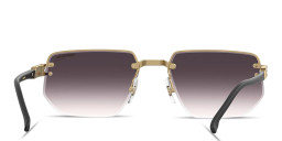 Shop Carrera Logo Signature Half-Rim Irregular Sunglasses in Black Gold online.