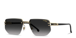 Shop Carrera Logo Signature Half-Rim Irregular Sunglasses in Gold online.