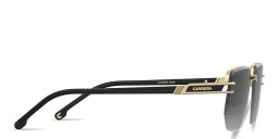 Shop Carrera Logo Signature Half-Rim Irregular Sunglasses in Gold online.