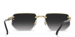 Shop Carrera Logo Signature Half-Rim Irregular Sunglasses in Gold online.