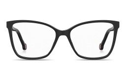 Shop Carolina Herrera CH Logo Wide Pillow Eyeglasses in Black online.