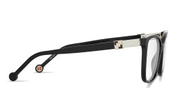 Shop Carolina Herrera CH Logo Wide Pillow Eyeglasses in Black online.