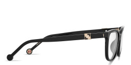 Shop Carolina Herrera CH Logo Wide Rectangle Eyeglasses in Black online.