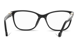 Shop Carolina Herrera CH Logo Wide Rectangle Eyeglasses in Black online.
