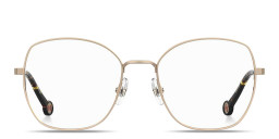 Carolina Herrera CH Logo Oversized Square Eyeglasses in Gold – Product Photo 1