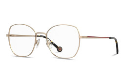 Carolina Herrera CH Logo Oversized Square Eyeglasses in Gold – Product Photo 2