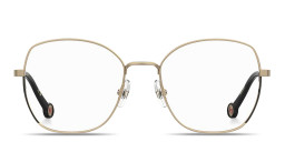 Carolina Herrera CH Logo Oversized Square Eyeglasses in Gold Black – Product Photo 1