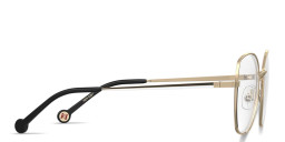 Carolina Herrera CH Logo Oversized Square Eyeglasses in Gold Black – Product Photo 3