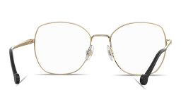 Carolina Herrera CH Logo Oversized Square Eyeglasses in Gold Black – Product Photo 4